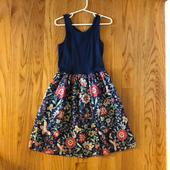 girls navy floral dress